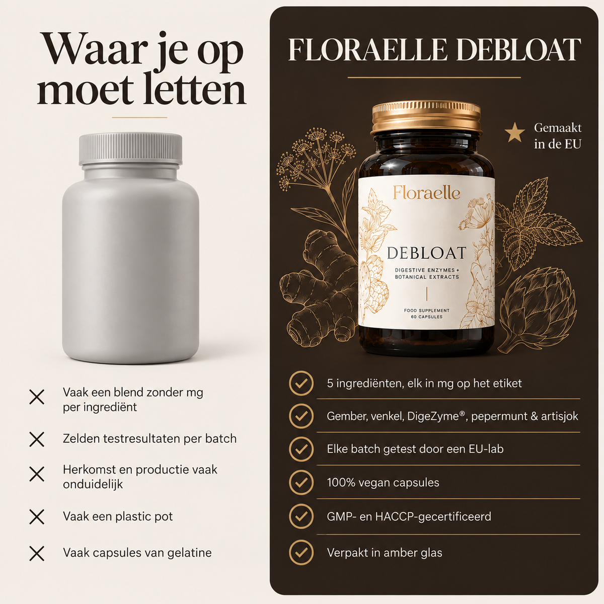 Comparison of Floraelle Debloat with other digestive supplements